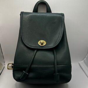 Coach Daypack in Bottle Green Leather, Style 9960